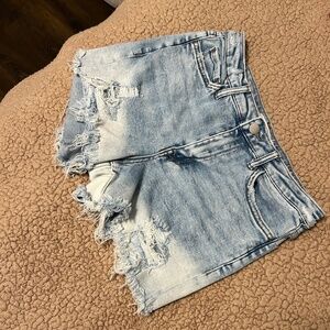 Altar”d state denim shorts.